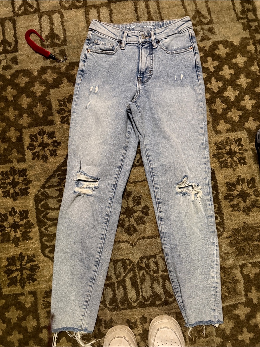 Old Navy Light Blue Distressed Boyfriend Jeans